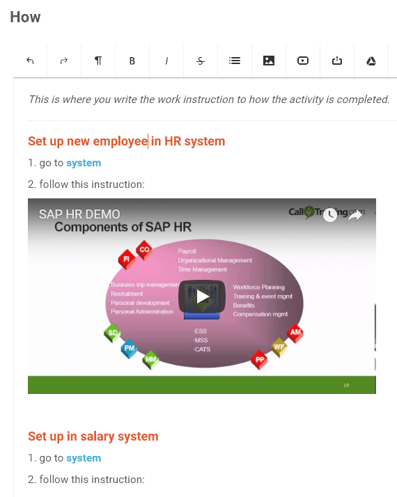 employee onboarding process - instruction example