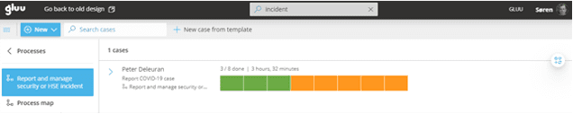 Running a COVID-19 reporting process as a case flow